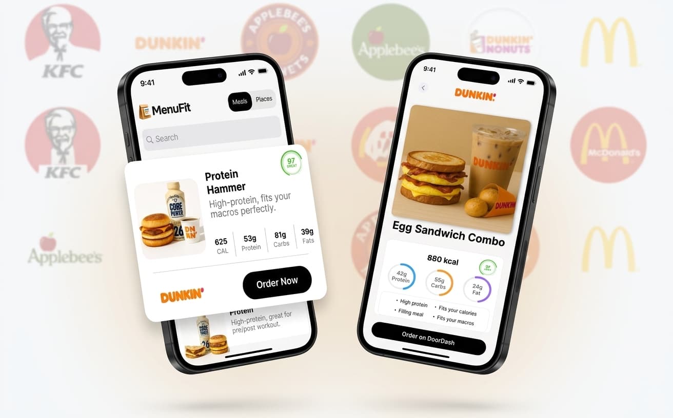 MenuFit — MenuFit — AI nutrition copilot for eating out (UniQual case study mockup)
